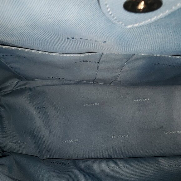 Coach Large Blue Bailey Carryall Shoulder Tote Bag EUC - Picture 9 of 16